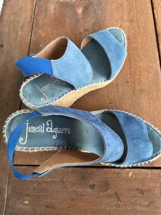 Juncal Aguirre Iris Tinta Blue Suede Wedges - NWOT - Picture 5 of 6